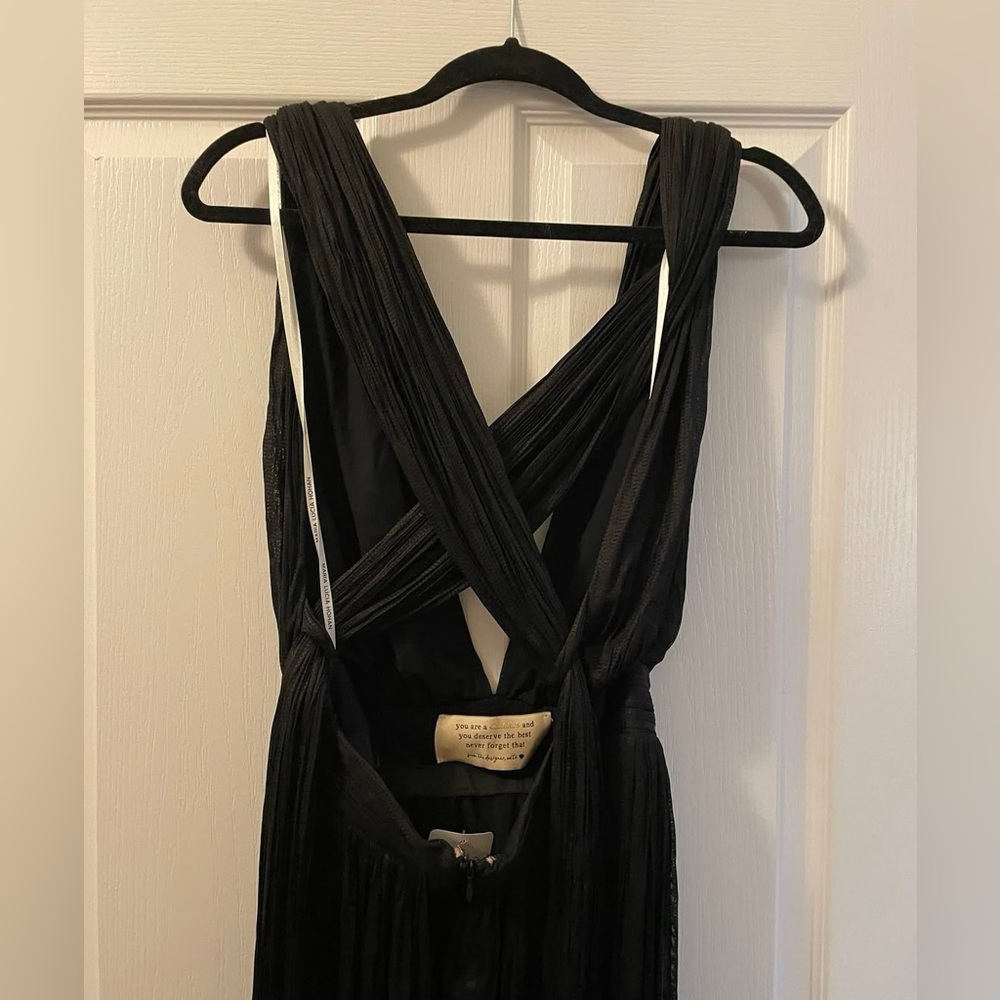 Maria Lucia Hohan Kim black silk gown dress NWOT 8 - Picture 8 of 14